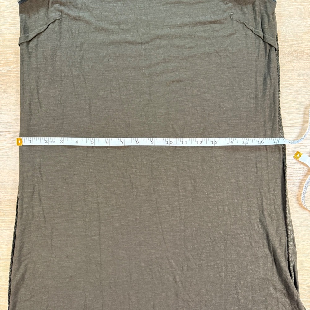 Dolan Left Coast Smocked Trapeze Tank Dress Size Small Flowy Relaxed Chic Green - Picture 7 of 10